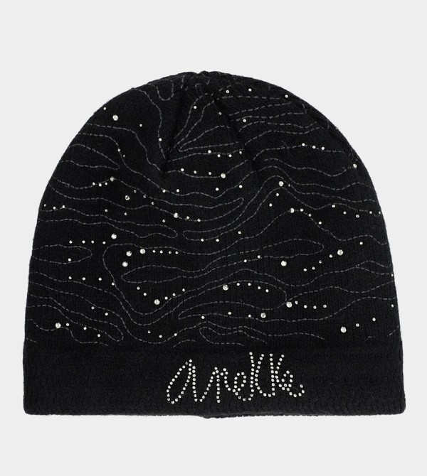 Palarie Anekke Black Knitted Beanie | RDCVMK-817