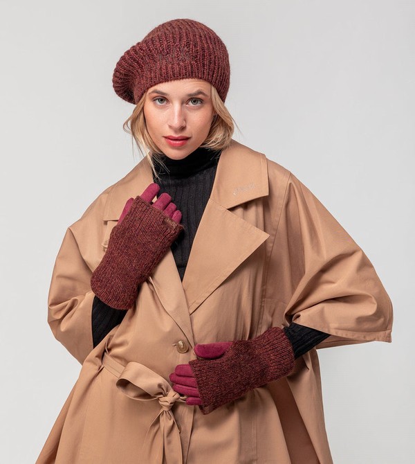 Palarie Anekke Burgundy Knitted Beret | IKUVXH-817