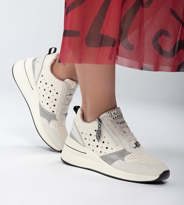 Pantofi Anekke White Wedge With Polka Dots | ZGYAPI-732