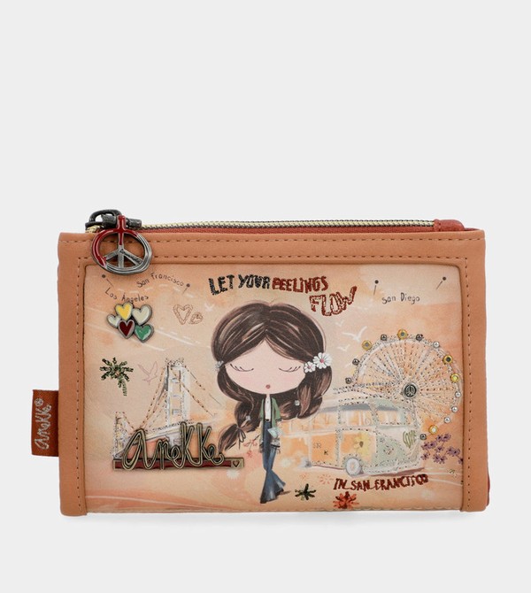 Portofel Anekke Peace & Love Camel Small Rfid | IOUPGS-791