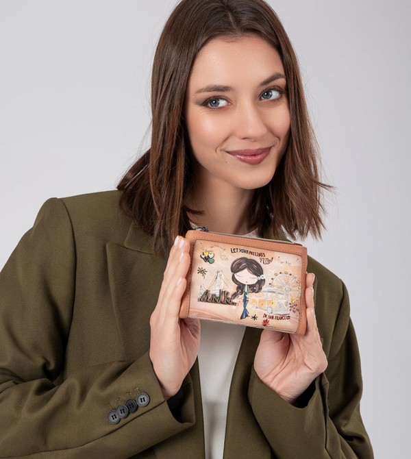 Portofel Anekke Peace & Love Camel Small Rfid | IOUPGS-791