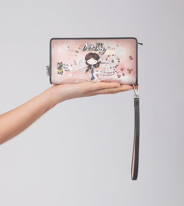 Portofel Anekke Peace & Love Pink Large Rfid | DEZMJK-026