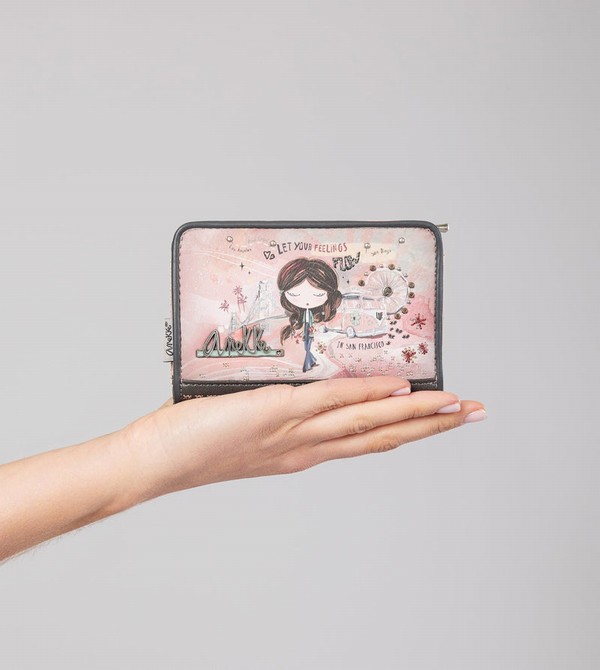 Portofel Anekke Peace & Love Pink Medium Rfid | XBHRQC-405