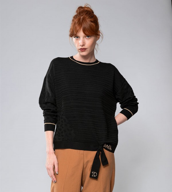 Pulovere Anekke Black Shōen Crew Neck | QNTEUO-485