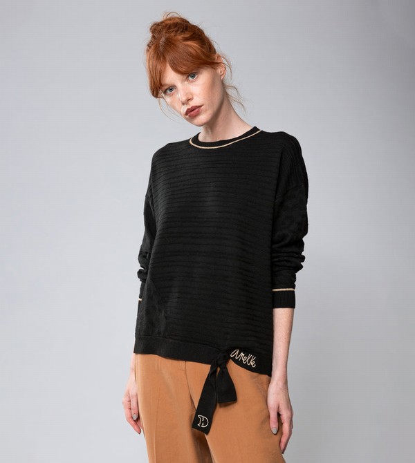 Pulovere Anekke Black Shōen Crew Neck | QNTEUO-485