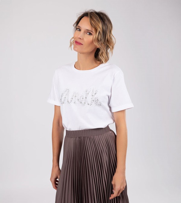 Tricouri Anekke Glitter White | KUOXMA-462