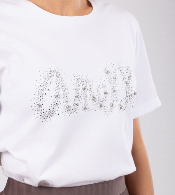 Tricouri Anekke Glitter White | KUOXMA-462