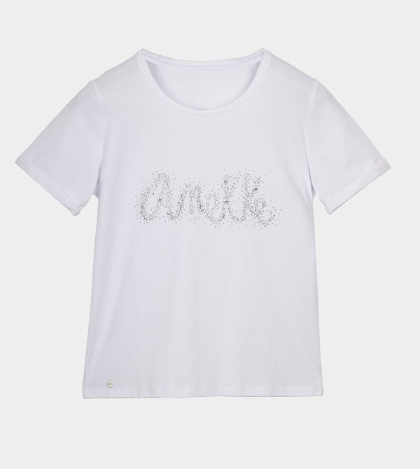 Tricouri Anekke Glitter White | KUOXMA-462